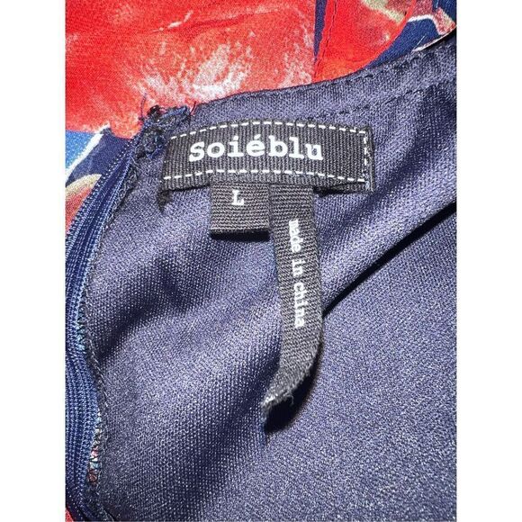 NWOT Soieblu Flirty Blue Floral Cold Shoulder Backless Short Flowy Party Frock M - Picture 7 of 9